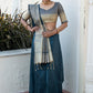 Teal Tassar Silk Saree With Jhalar