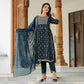 Rayon Fine Print With Sequence & handworked Kurta Set