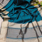 Teal Tassar Silk Saree With Jhalar