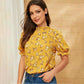 Women's Rayon Printed puff Sleeve Tops