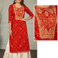 Red Mirror Work Kurta With Sharara Set