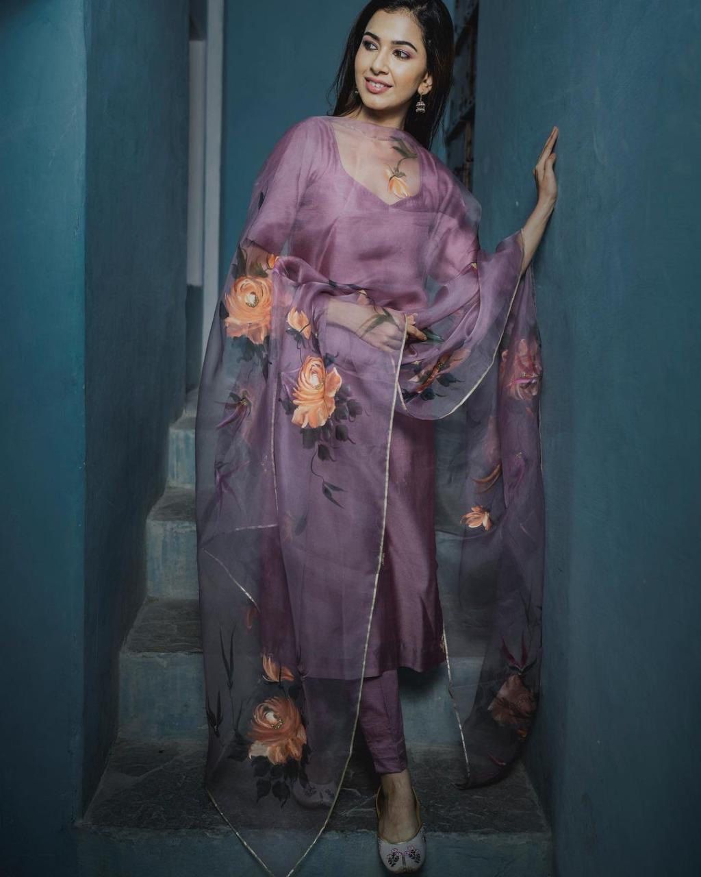 Heavy Pure Maska Cotton Silk Dusty Lavendar Kurta