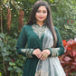 Green Nack Embroidered Anarkali Gown With Heavy Dupatta