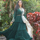 Green Nack Embroidered Anarkali Gown With Heavy Dupatta
