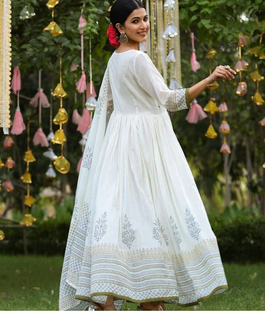 Pure Jaipuri Cotton Gown Set