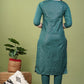 Pure Cotton Kurti With Heavy Thread work And Banarasi Dupatta