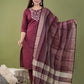 Pure Cotton Kurti With Heavy Thread work And Banarasi Dupatta