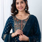 Saphire Blue Handworked Anarkali Kurta Set