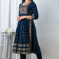 Saphire Blue Handworked Anarkali Kurta Set