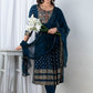 Saphire Blue Handworked Anarkali Kurta Set
