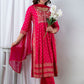Magenta Handworked Anarkali Kurta Set