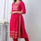 Magenta Handworked Anarkali Kurta Set