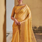 Maheshwari Tissue Silk Weaving Yellow Colour Saree