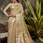 Maheshwari Tissue Silk Weaving Gold Colour Saree