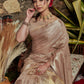 Maheshwari Tissue Silk Weaving Peach Colour Saree