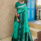 Blue Raw silk Silver Zari checks sarees