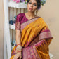 Semi Pure Tussur Silk weaving Saree With Temple Woven Border