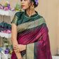Semi Pure Tussur Silk weaving Saree With Temple Woven Border