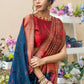 Semi Pure Tussur Silk weaving Saree With Temple Woven Border