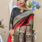 Semi Pure Tussur Silk weaving Saree With Temple Woven Border