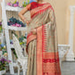 Semi Pure Tussur Silk weaving Saree With Temple Woven Border