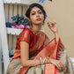 Semi Pure Tussur Silk weaving Saree With Temple Woven Border
