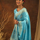 Sky Blue Soft Mulberry Silk Weaving Saree