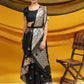 Black Meena woven Border And Zari Woven Pallu With Fancy Tassels