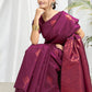 Wine Soft Silk Saree With Copper Zari Weaves Butties Saree