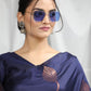 Blue Soft Silk Saree With Copper Zari Weaves Butties Saree