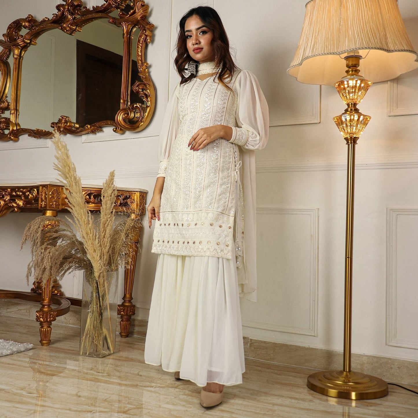 Beautiful Pure Lukhnowi Kurta Set