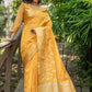 Mustard Assam Silk Embroidered Saree