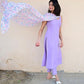 Beautiful Lavender Maska Cotton Suit Set With Pent And Dupatta