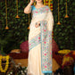 White Banarasi Soft Silk Paithani Saree
