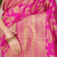 Pink Pure silk saree with gold Jari weaving work
