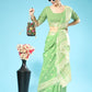 Green Chanderi Chikankari Weaving Saree With Classy Zari
