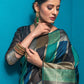 Mint Tussar Silk Saree with unique Bishnoi broad Border