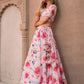 Pink Peony Mulberry Embroidered Faux Georgette Party Wear Lehenga Choli