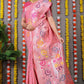 Beautiful Lavender Pink Saree With Silk With Weaving Silver Zari