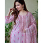 Pink Cotton Printed Afghani Suit Set
