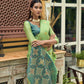 Green Chanderi Silk Saree With Silver And Copper Zari Weaves