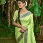 Green Banarasi Soft Silk Saree With Butti Weaves