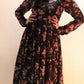 Beautiful Black Georgette Red Printed Gown