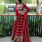 Maroon Embroidered Faux Georgette Party Wear Lehenga Choli