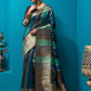 Mint Tussar Silk Saree with unique Bishnoi broad Border