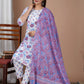 Pure Cotton Straight Kurti With Pant And Dupatta