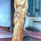 Gold Tussar Silk Saree With Unique Slub Weaving Pattern