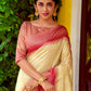 Light Yellow Silk Saree With Zari Woven Contrast Bomkai Temple Border