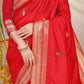 Kanchipuram Pure Red Silk Handloom Saree