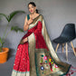 Red Pure Polka Paithani Silk Saree